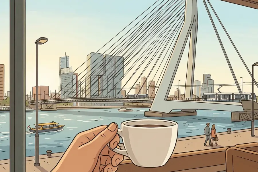 Rotterdam city view with modern skyline and waterfront, used as the guide cover image.
