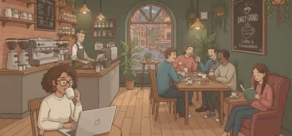 Platzhalter Illustration eines gemütlichen Cafés