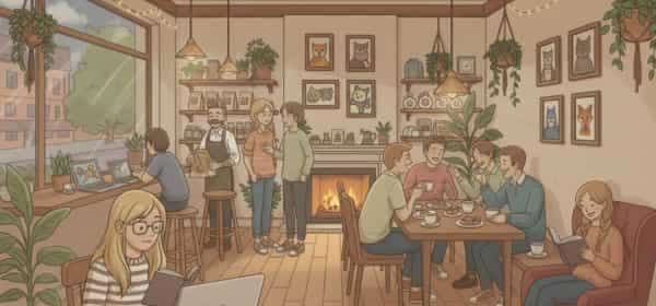 居心地の良いカフェの場所のイラストです